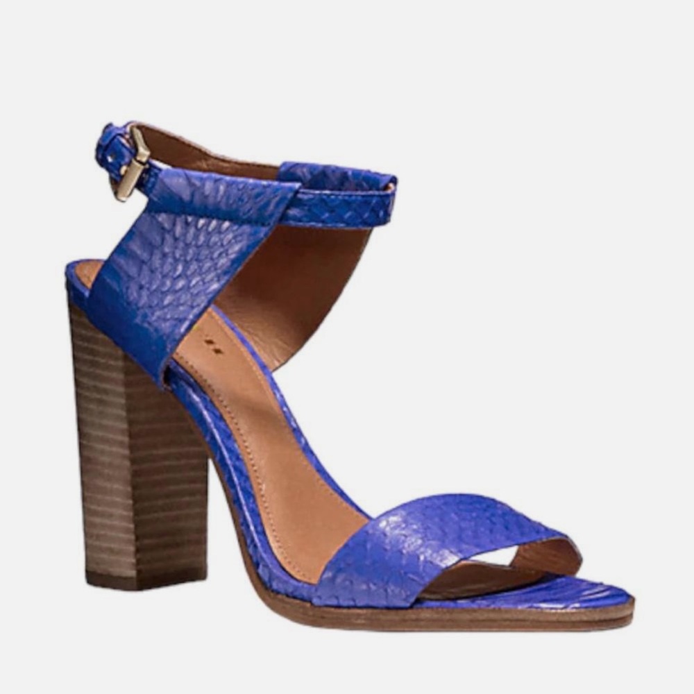 Coach Lexey Snakeskin Chunky Open Toed Sandals Size 7B